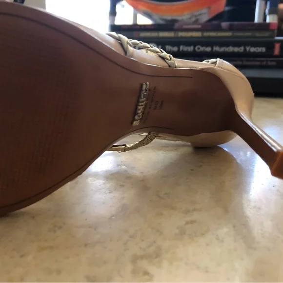 SCHUTZ Sand & Gold “Carmen” Fringe Sandals New in Box!! - Picture 8 of 15